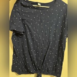 Old Navy Dark Blue Top with White Dots